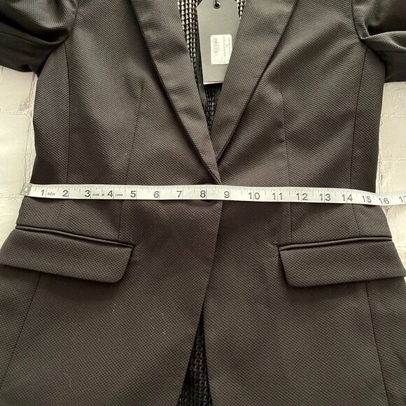 rag & bone Edgy Black Mesh Back Blazer Statement Structured Modern Power Suiting - Picture 13 of 15